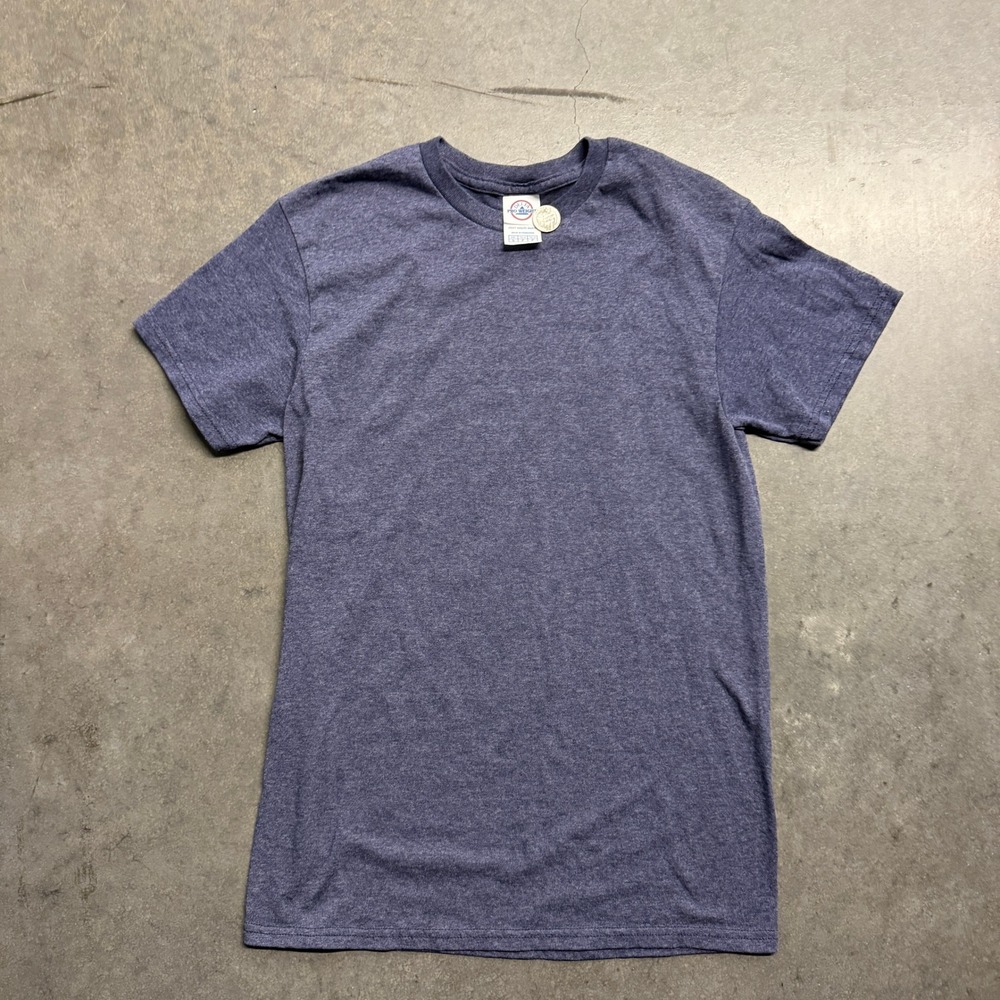 Delta Pro Weight Mens Small Heather Navy Blue Short Sleeve Crew Neck T-Shirt